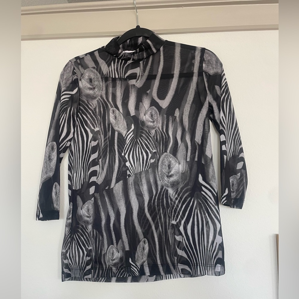 Zebra Print Sheer Top